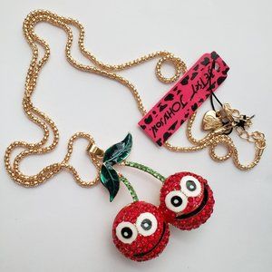 Betsey Johnson Cherry Necklace. NWT.